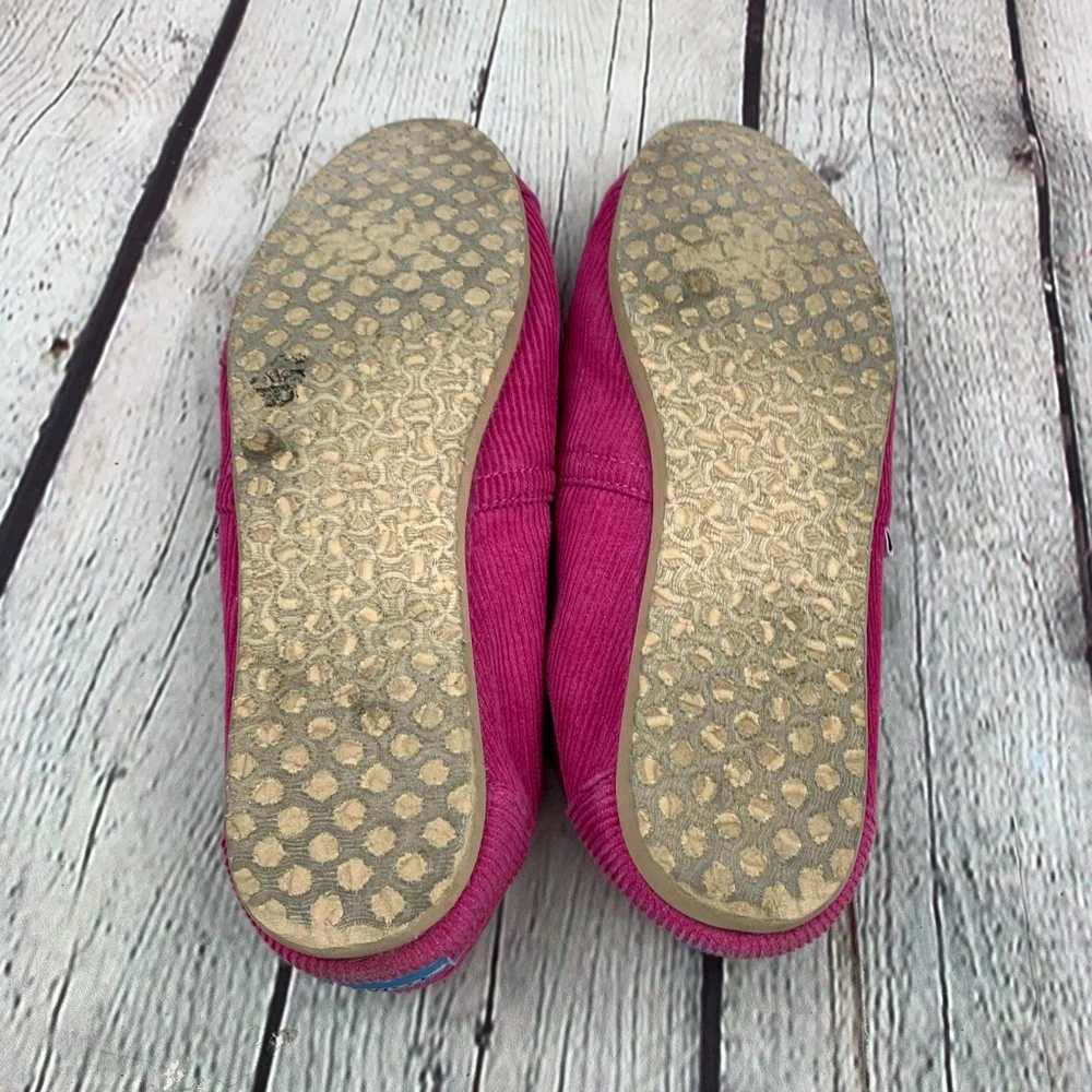 TOMS Women's Pink Corduroy Slip-On Loafer Flats Size 8